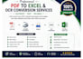 do PDF to excel, PDF to word and image to editable text